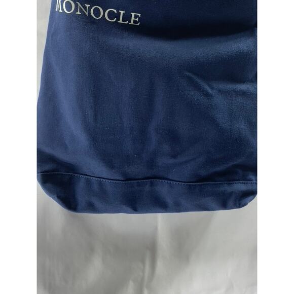 MONACLE Unisex Navy Blue Logo Snap-Button Canvas Shoulder/Handbag - Picture 6 of 13